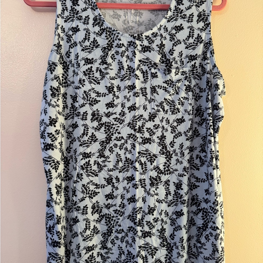 Elegant Black and White Floral Tank Top